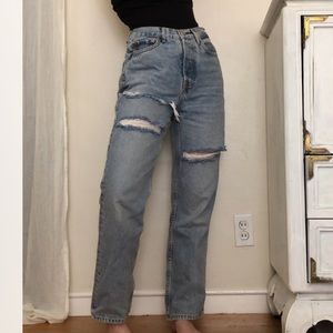 TOPSHOP petite dad straight leg jeans 26